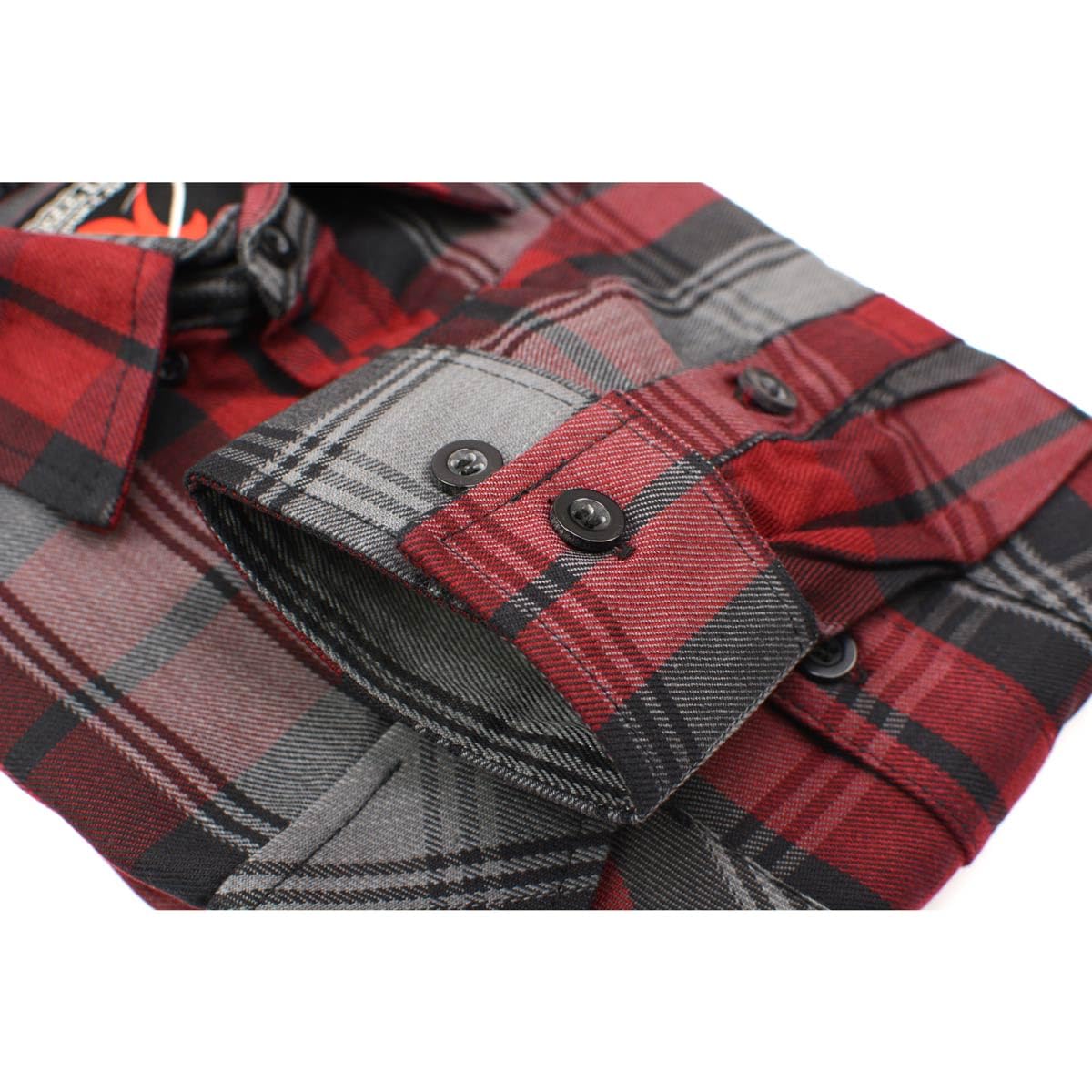 Milwaukee Leather MNG11652-Camicia in Flanella da Uomo, Colore: Nero/Grigio/Rosso