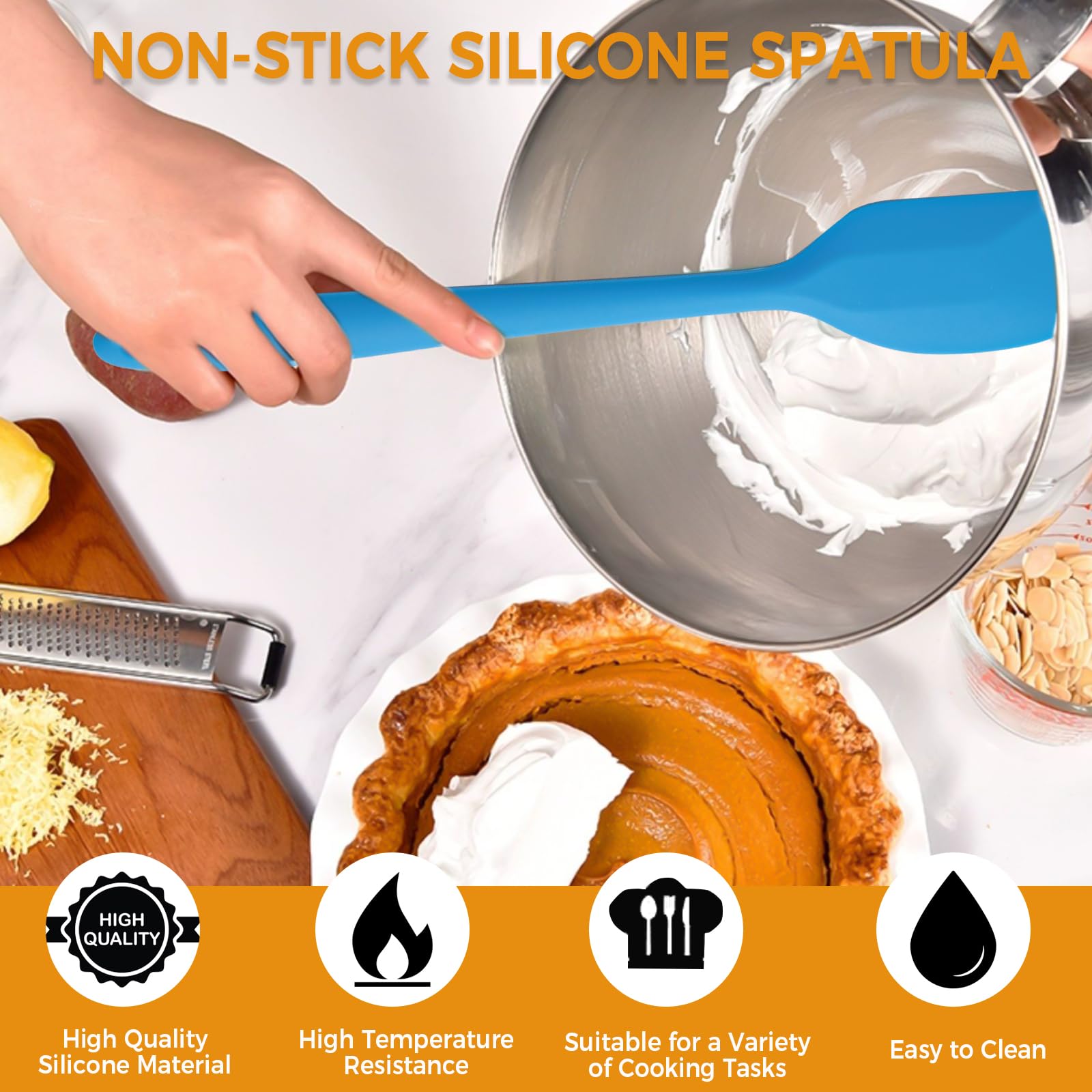 Silikonowa szpatułka z metalowym rdzeniem, skrobaczka do ciasta, 5 sztuk małych silikonowych szpatułek, odporna na wysokie temperatury, nieprzywierająca szpatułka silikonowa, 5 kolorów, skrobaczka do