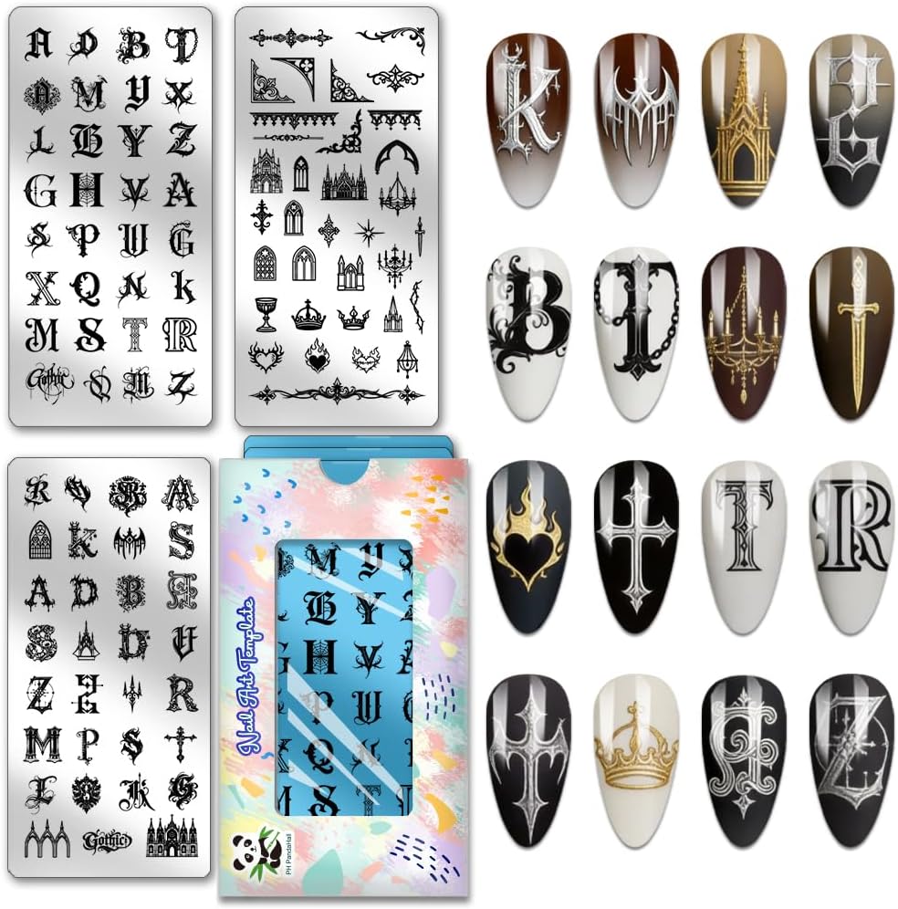PH PandaHall 3pcs Carousel Nail Stamping Plates, Dreamy Rotation Nail Art Templates Playground Bowknot Nails Design Stencil Stainless Steel Image Plate for Women DIY Print Manicures Salon Design