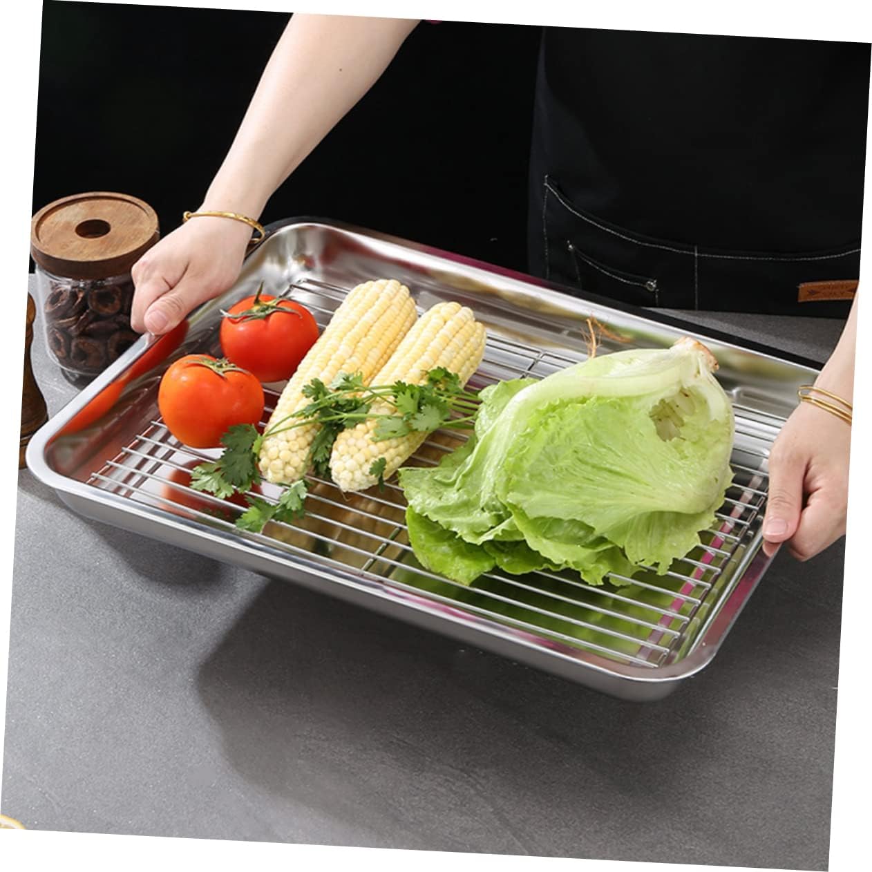 3pcs Stainless Steel Baking Tray Versatile Bbq and Snack Plates for Home Restaurant and Outdoor Use Deep Trays for Serving Desserts Fruits and More