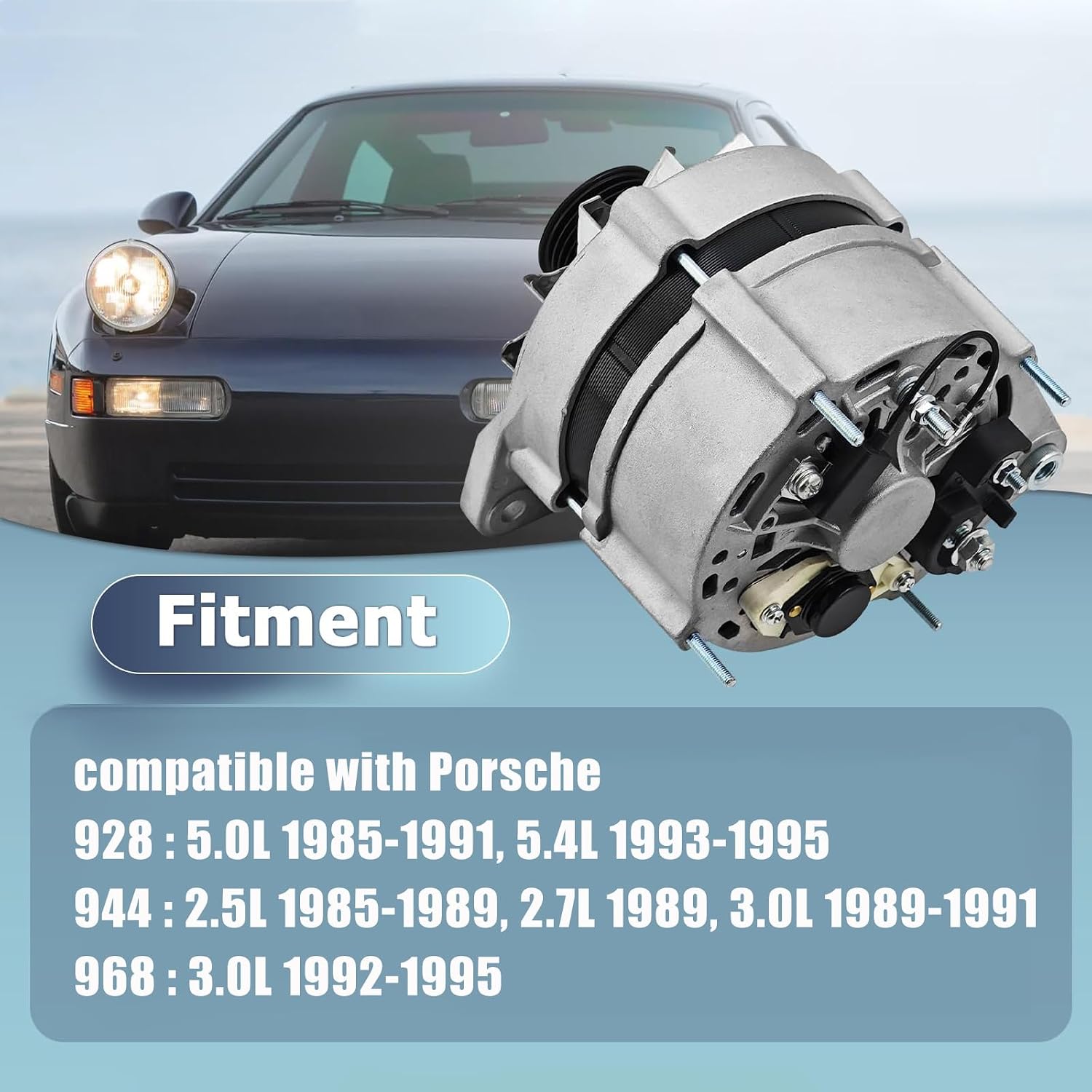 928-603-011-FX AL170X 115A Alternator compatible with Porsche 928 944 968 1985-1995 2.5L 2.7L 3.0L 5.0L 5.4L Generator 928603011FX 928603011