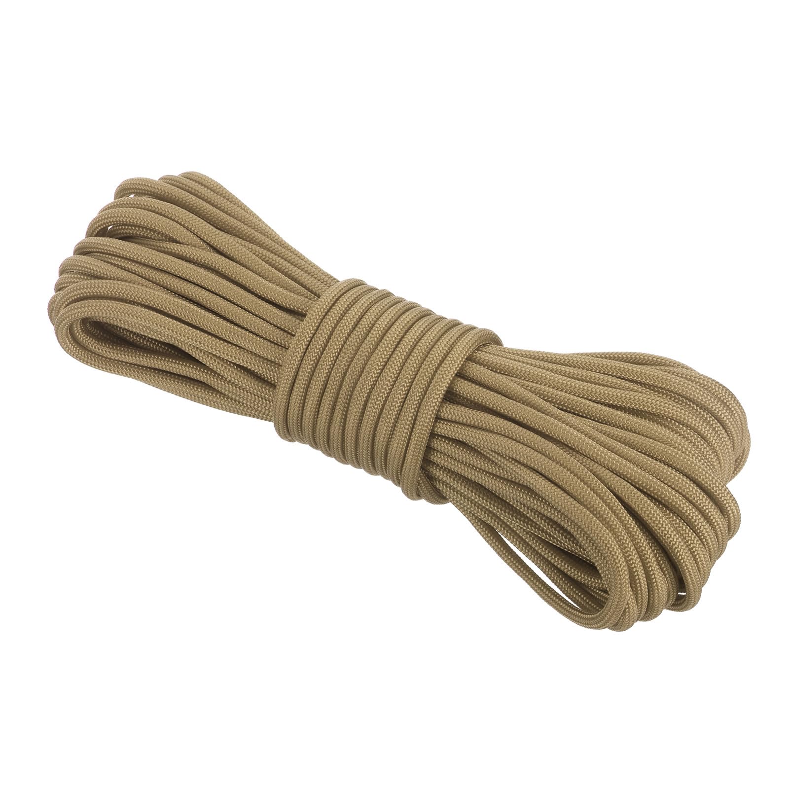 Rebower 550 Paracord Rope 15m, 4mm Thin Paracord Nylon Cord 7-Strand Core [for Tent Camping Outdoor Gear] - Light Brown