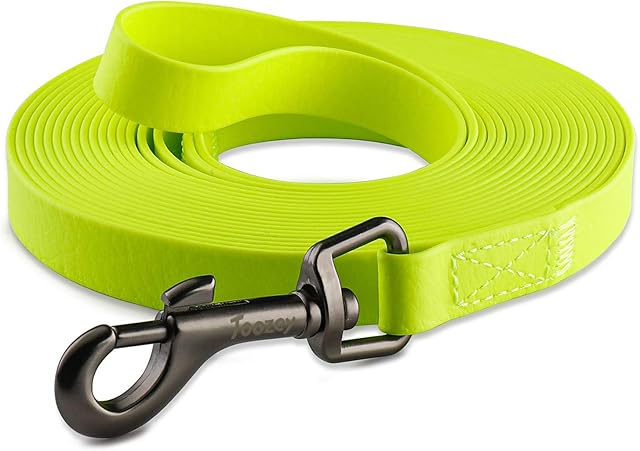 Toozey Training Lead for Dogs, 5m / 10m / 15m Long Dog Training Lead with Hand Loop and Mesh Bag, Waterproof Training Leads for Large to Small Dogs, Robust Dog Leash set (5m, Yellow)
