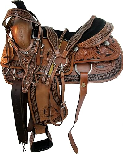 Miniatura 2 de Western Trail - Juego de tachuelas de cuero con herramientas florales para caballos, 15, 16, 17, 18