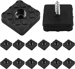 20Pcs 22mm x 22mm Furniture Feet Square Shaped, Black Rubber Furniture Floor Pads for Chair Table Desk Leg