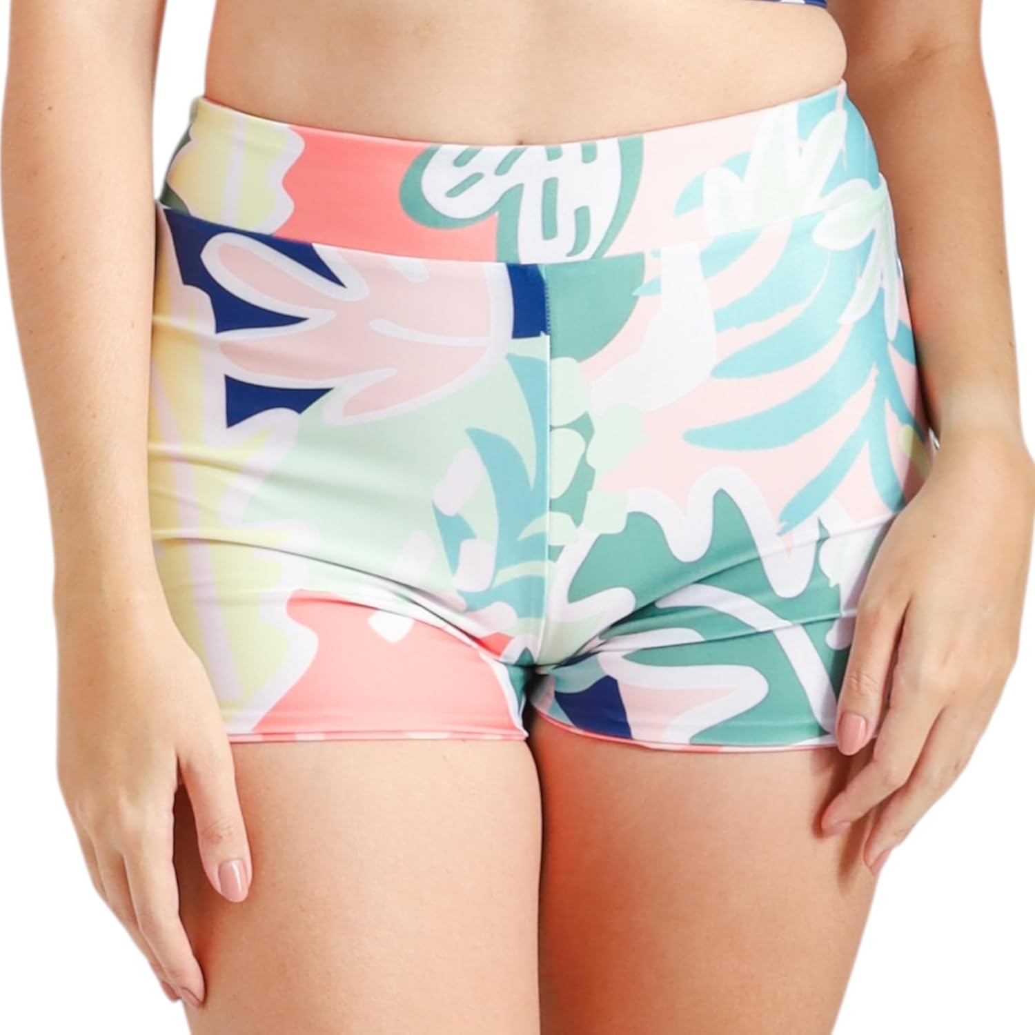 Sentosa Women's High Waist Reversible Swim Shorts - Bikini Bottom, Sun Protection UPF 50+
