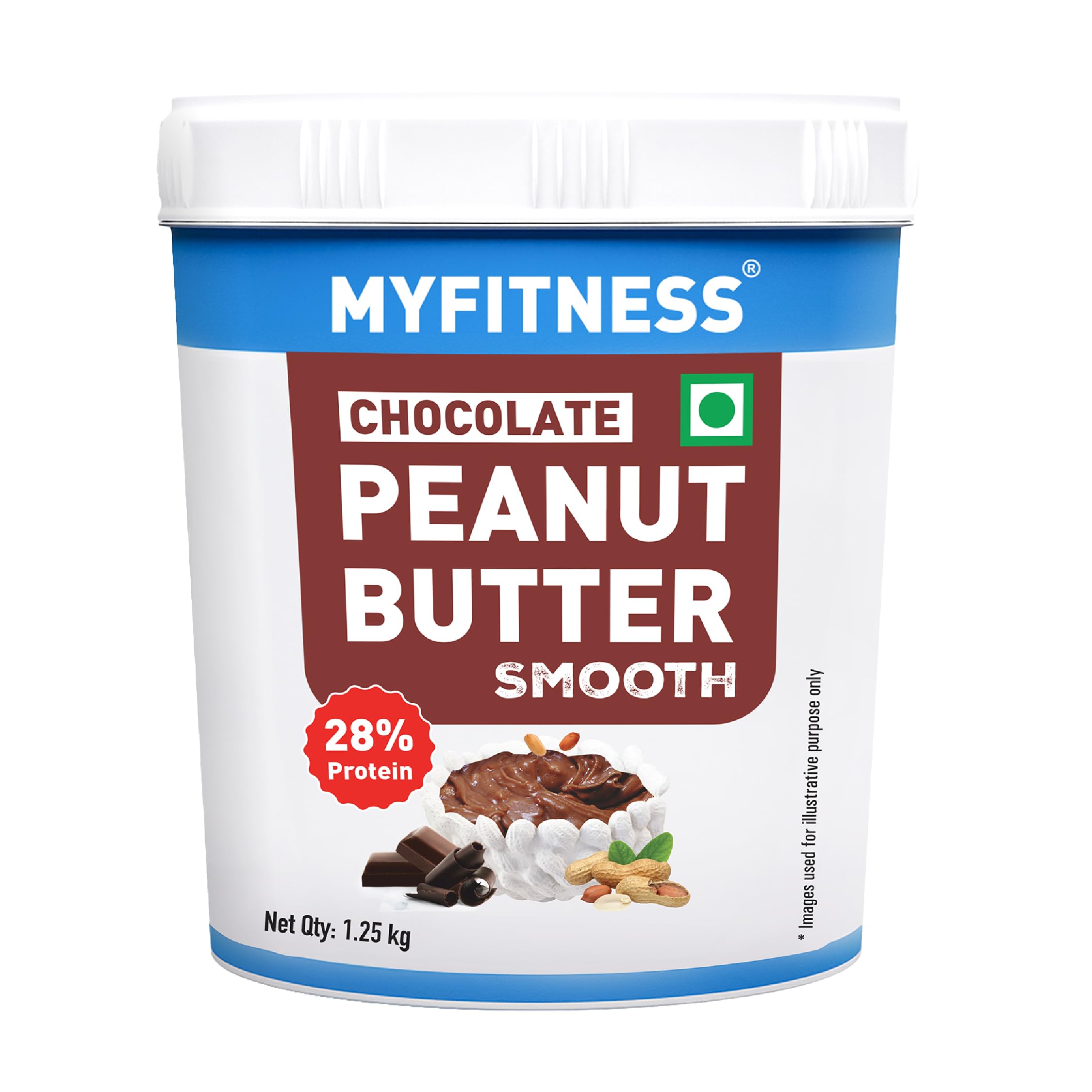 Peanut Butter Chocolate Flavour, Smooth 1.25kg | 22g Protein | Tasty & Healthy Nut Butter Spread | Vegan | Cholesterol Free & Gluten Free | Zero Trans Fat | Creamy Peanut Butter