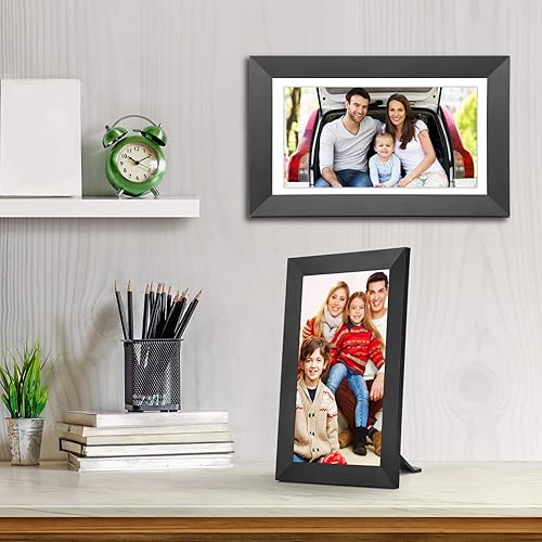 Vista 16 de Marco de fotos digital con WiFi, pantalla táctil de 1920 x 1080, compatible con unidad USB thumb y ranura SD, reproductor de música, reloj