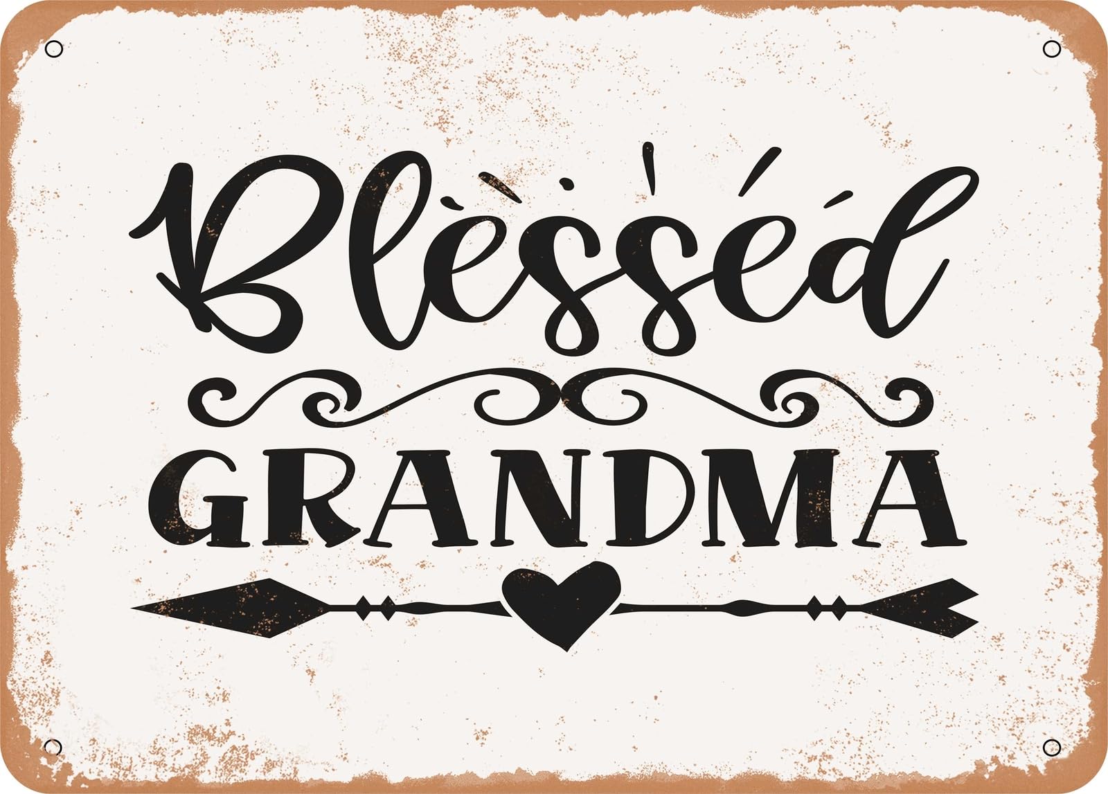 Miaomansenstore Metal Sign - Blessed Grandma - 8 - Vintage Look Sign Home Decor
