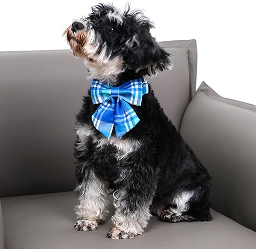 Miniatura 4 de DOGWONG Collar de verano para perro con pajarita, collar de algodón verde para perro, collar hawaiano para mascotas, cómodo y lindo collar de perro