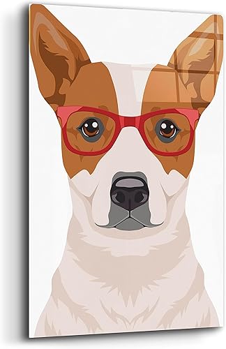 Miniatura 2 de 'Australian Cattle Dog Wearing Hipster Glasses' by Olga and Alexey Drozdov, Acrylic Glass Wall Art, 16"x24"