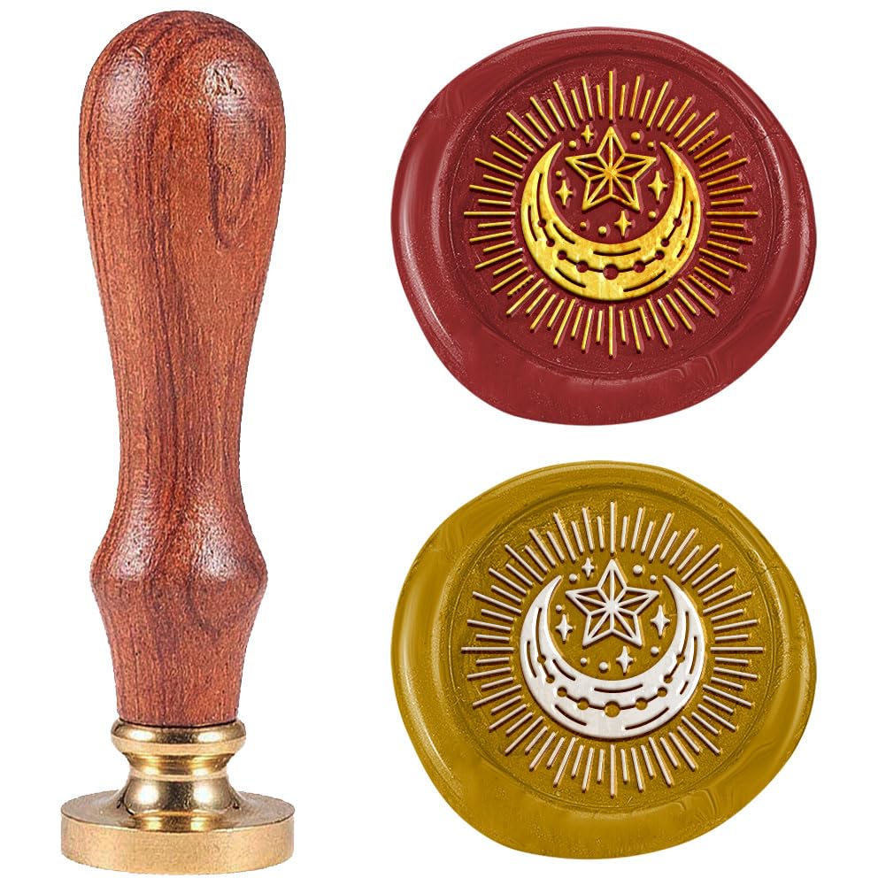DELORIGIN 1" Wax Seal Stamp Star and Moon