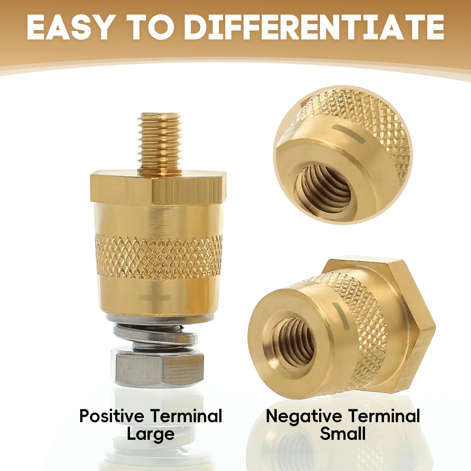 Batteriepoladapter M8 | 1 Paar | Edelstahl | Für Auto & Motorrad