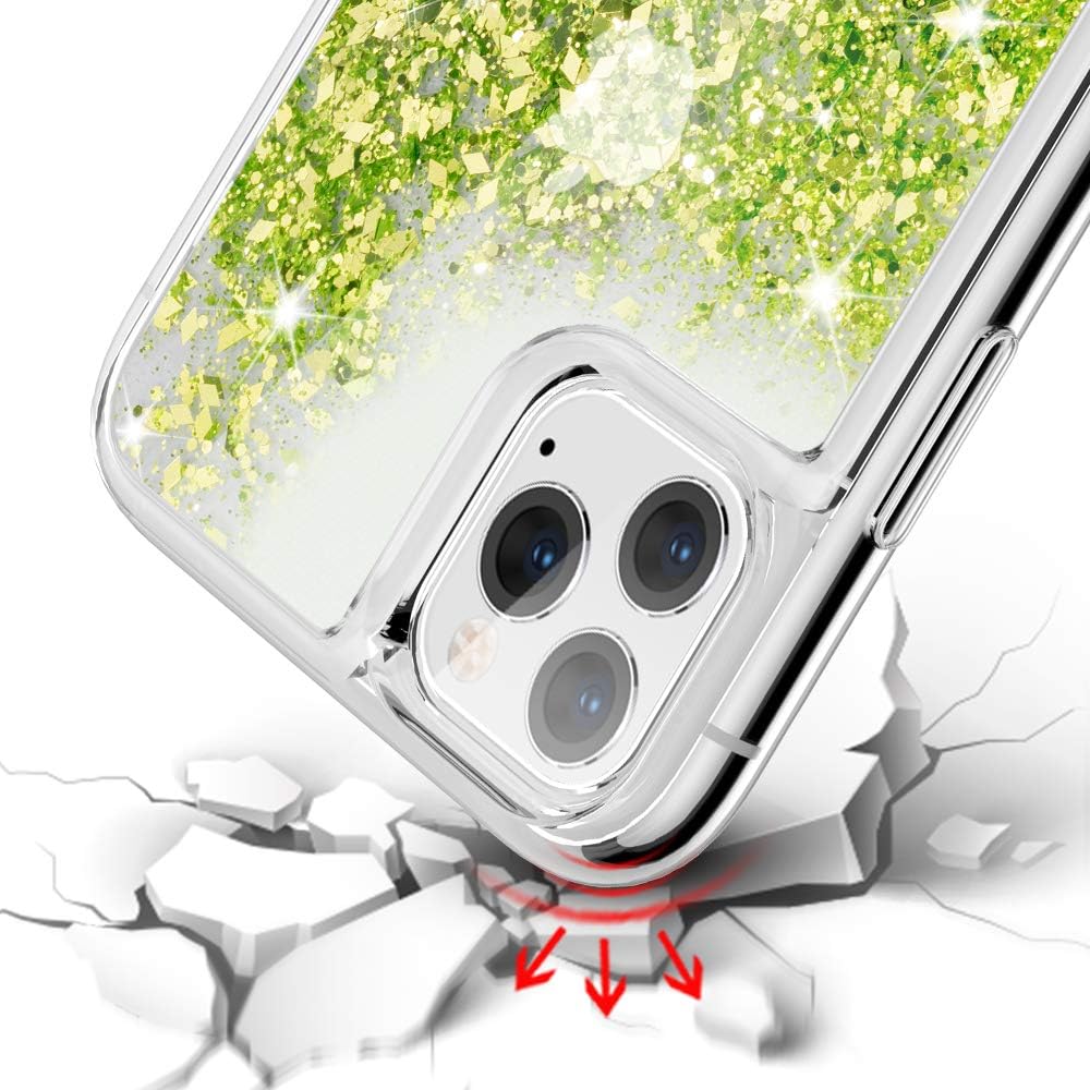 Maxdara Glitter Case for iPhone 11 Pro Max Case Flowing Liquid Bling Shiny Sparkle Luxury Pretty Quicksand Soft TPU Girls Women Phone Case for iPhone 11 Pro Max 6.5 inches (Green)