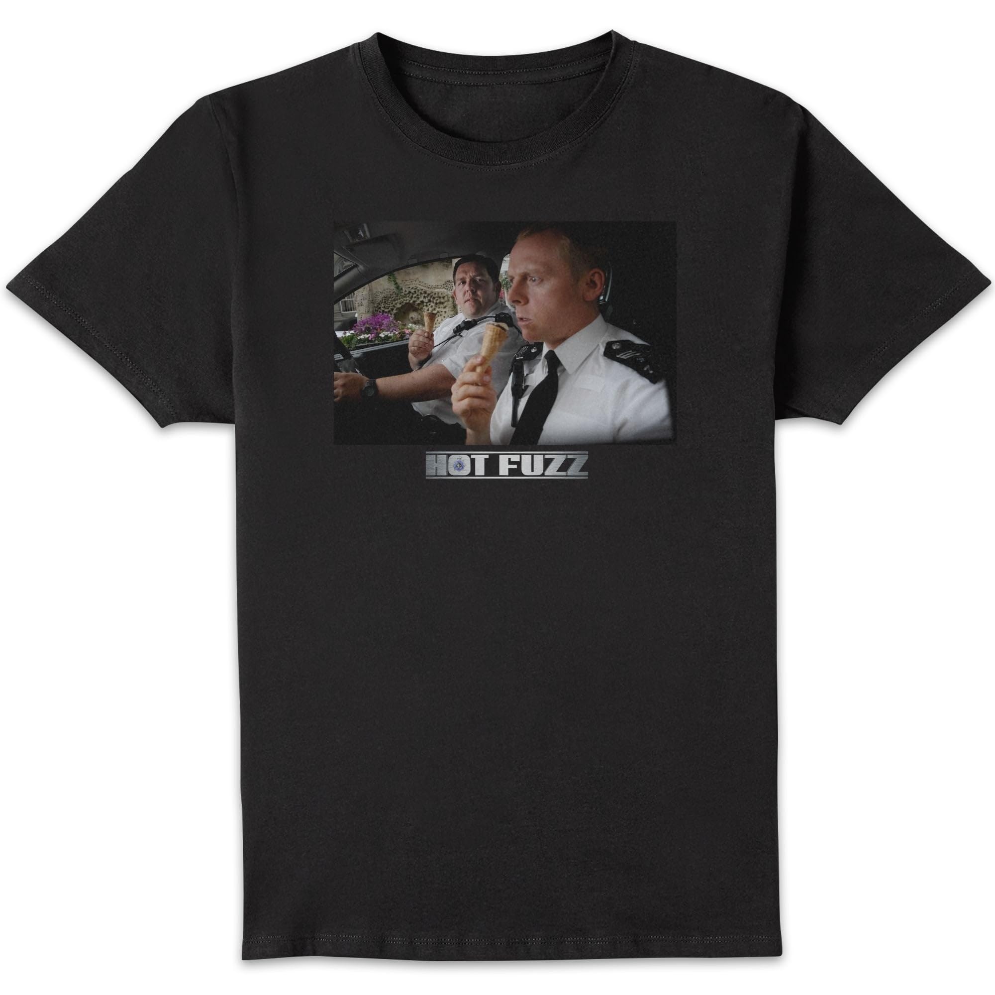 Zavvi Unisex Multi Hot Fuzz Ice Cream Scene T-Shirt - Black L