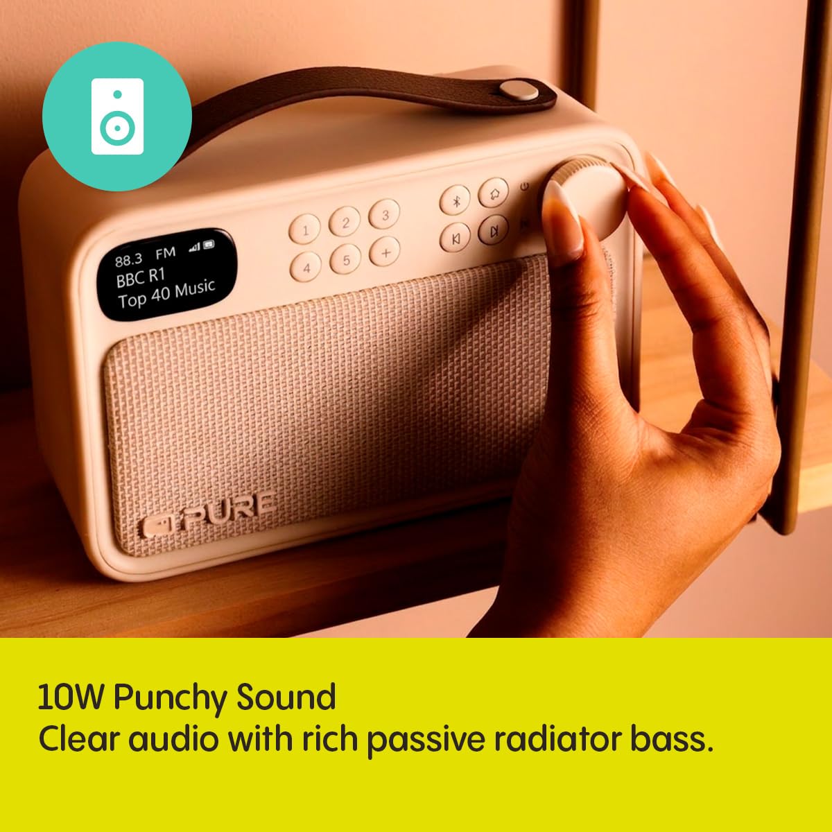 Pure Bloom DAB+ Radio Bluetooth Haut-parleur 5.4 10 W Batterie 16 heures