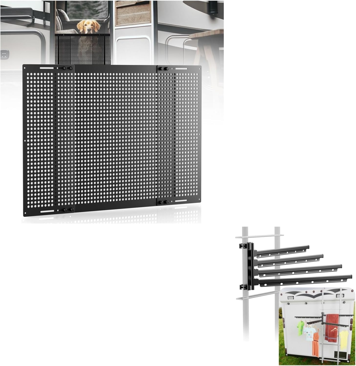 Amazon.com: Safoner RV Entry Screen Door Grille + RV Clothes Drying ...