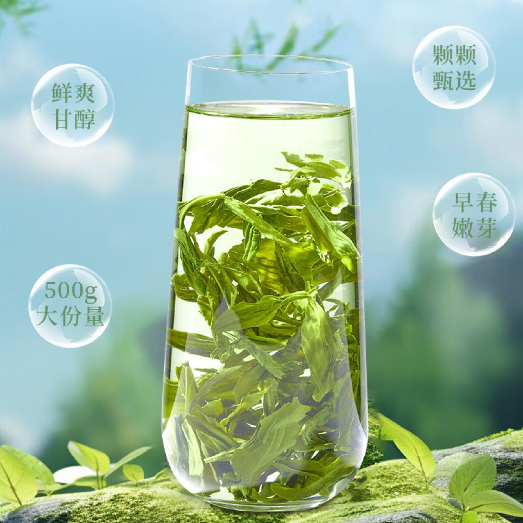 Pierwsza Zielona Herbata Wysokogórska Yunwu, Silnie Aromatyczna 250g * 2, Orzeźwiający Smak