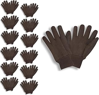 Cordova 1500 PVC Dotted (Large Dots) Brown Jersey Gloves, Knit Wrist, Large, 12-Pack