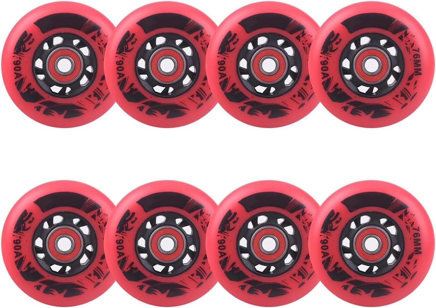 Indoor Inline Skate Replacement Wheels, 72MM 76MM 80MM Inline Wheels For Indoor/Outdoor Luggage Wheels Scooters Wheels,Yellow,80mm(Color:Yellow,Size:72mm)