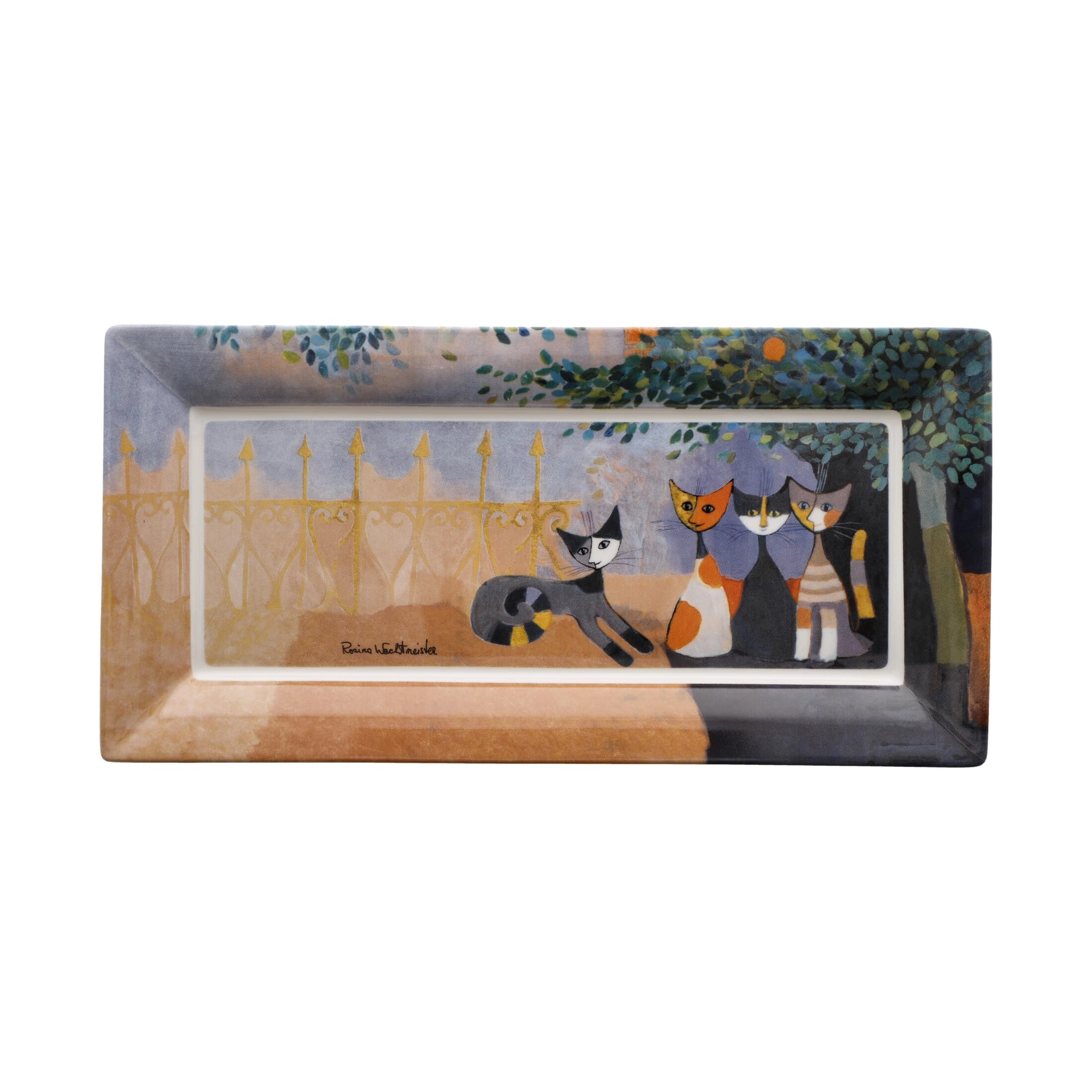 Plato decorativo Goebel Rosina Wachtmeister 24x12 blanco porcelana New Bone China 66-861-29-1