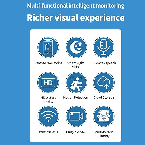 Miniatura 8 de VBESTLIFE Cámara de seguridad HD robot, monitoreo remoto WiFi inteligente interior mascota perro gato cámara, cámara de seguridad para el hogar,