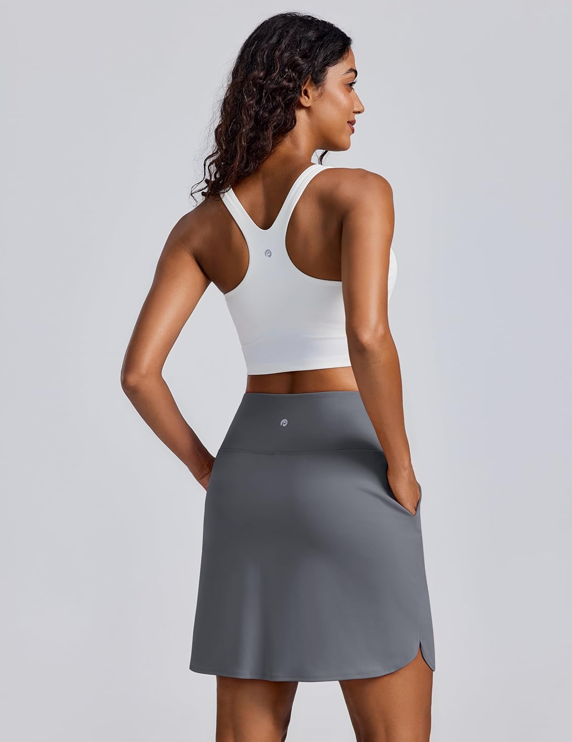 PINSPARK 18" Skorts for Woman Above Knee Length Athletic Golf Skirts 3 Pockets UPF 50+ High Waist Pickleball Tennis Skirt - Image 2