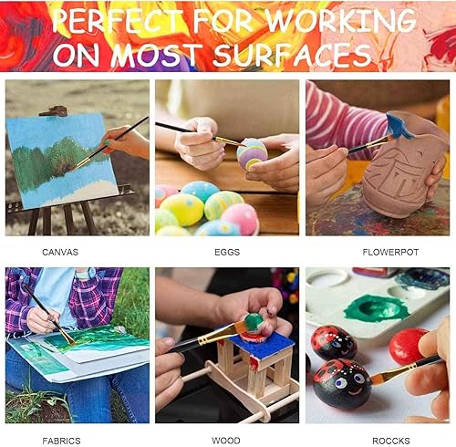 Miniatura 8 de GC QUILL Juego de 36 pinturas acrílicas, 54 piezas de suministros de pintura con 36 tubos de 0.47 onzas líquidas, pinceles, cuchillos, lienzo,