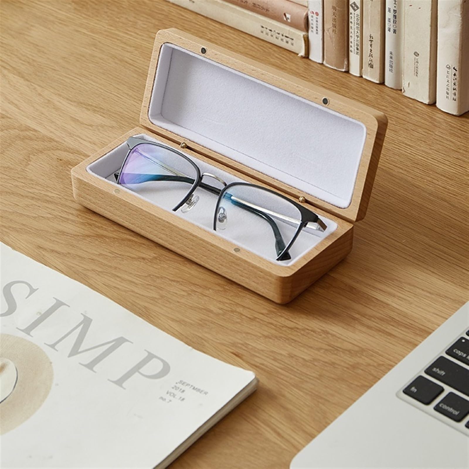 Amazon.co.jp: 眼鏡オーガナイザー メガネケース シンプルな木製メガネ