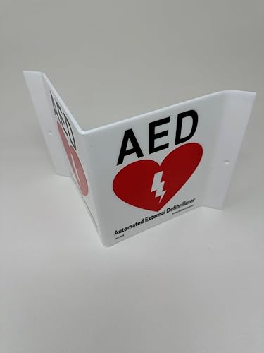 Miniatura 3 de UNISHIELD Letrero estándar "V" de extintor de incendios de 9 pulgadas de ancho x 6 pulgadas de alto x 4 pulgadas de profundidad, blanco sobre rojo