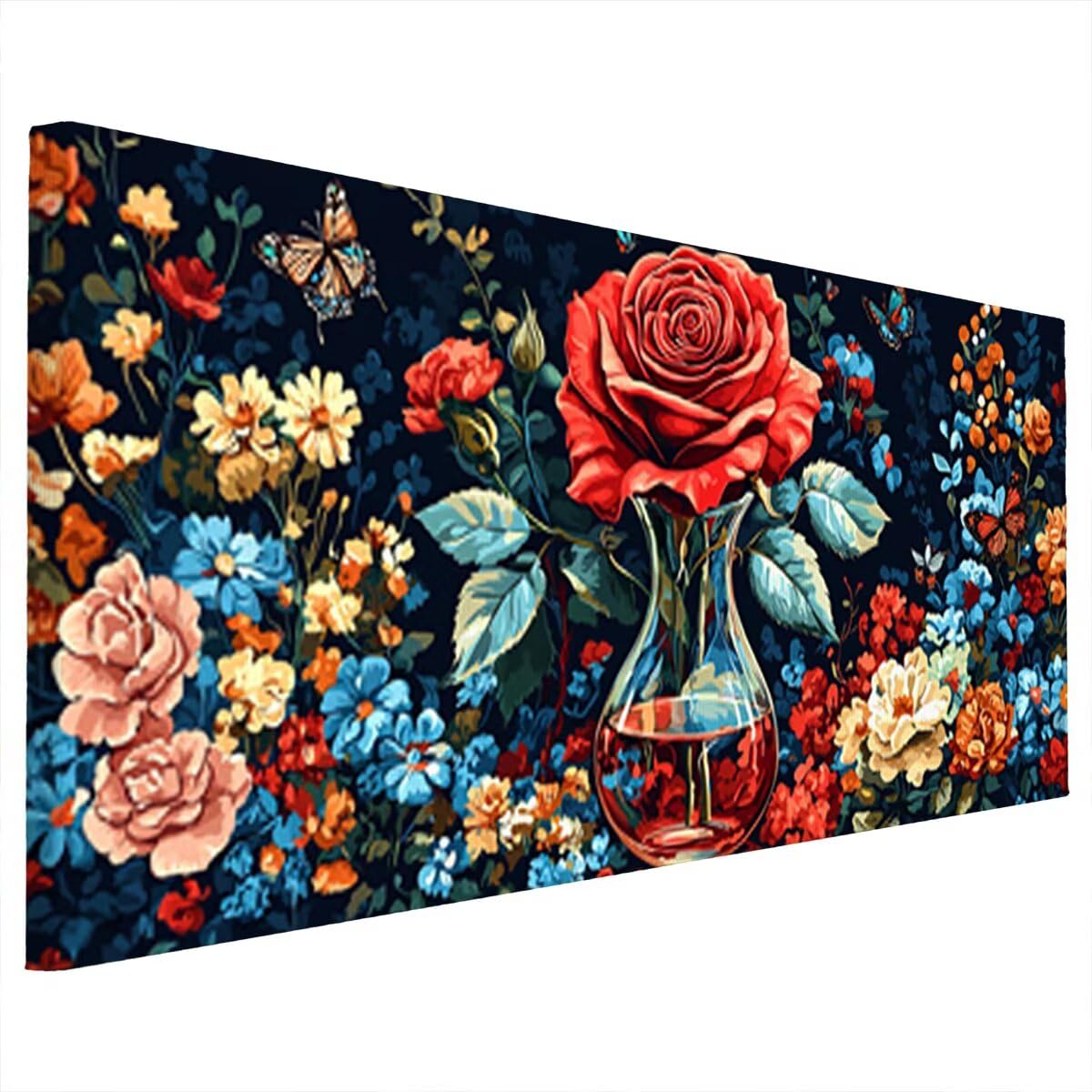 Malowanie diamentami Kwiat, Motyl Diamentowe Malarstwo Duży Rozmiar 220 x 100 cm, Diamenty Kryształowe DIY Dorośli, Diament Malarstwo Rhinestone Haft Rzemiosło Zestawy do dekoracji jesiennych V-96