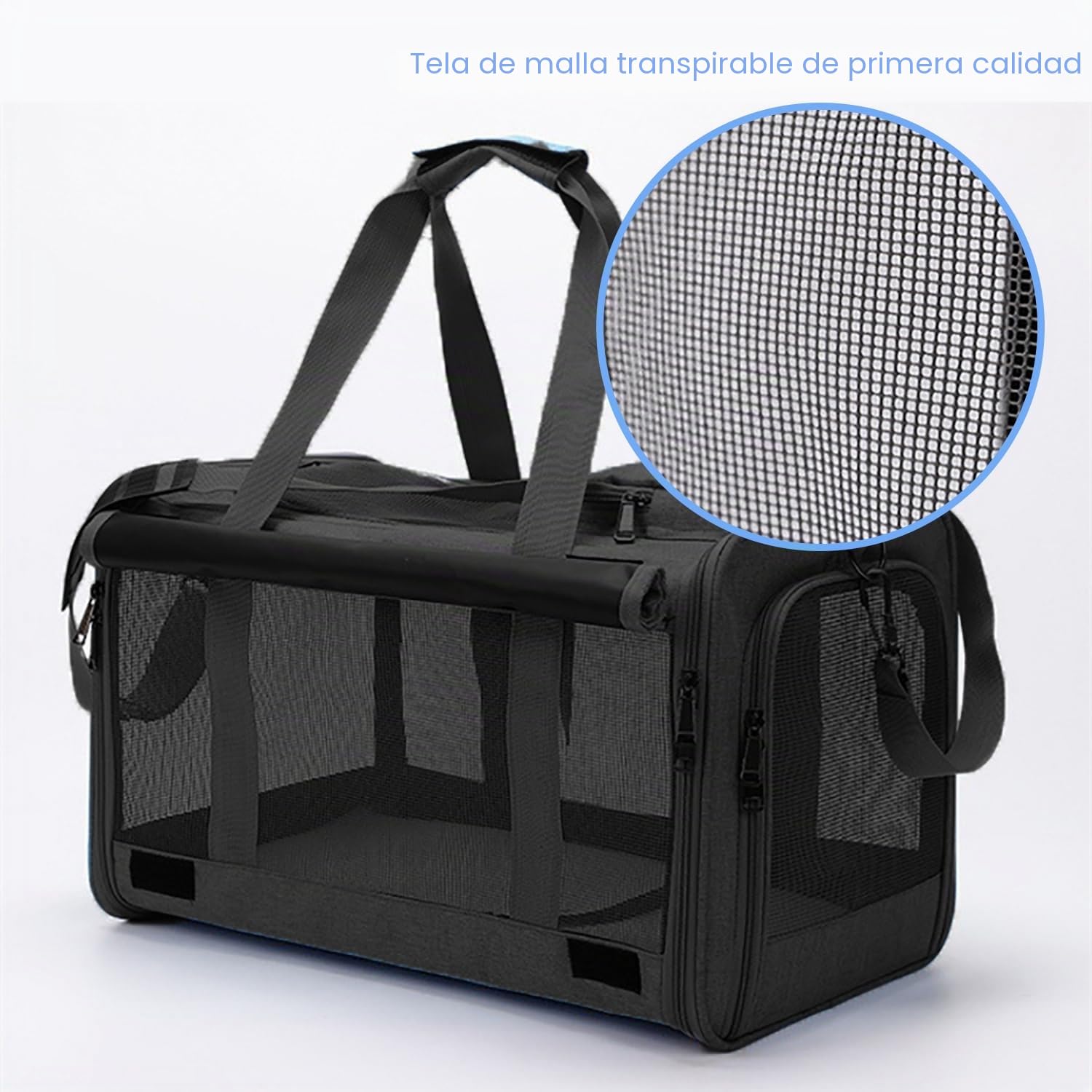 Transportin para Gatos，Transportin Perro Pequeño,Transporte para Gatos Grandes y Perros Medianos hasta 7.5 kg,Gatos Correa de Hombro Ajustable y Colchón Suave,46×30×30 cm