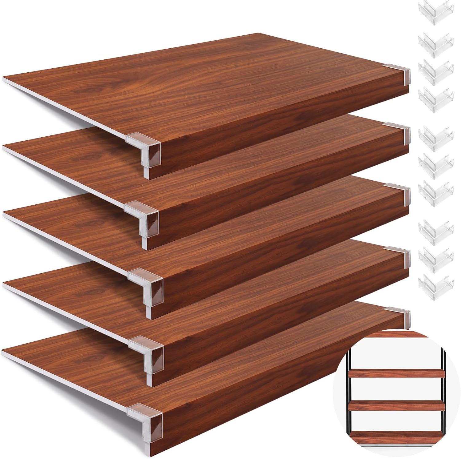 Wire Rack Covers, 30*16 Inch Shelf Covers for wire Shelving, Easy to Cut Closet Wires Shelf Cover-0.31 inch Thick(Not Wood) Moisture Resistant Durable Shelves Cover, Easy Install for Pantry, Kitchen 30*16INCH Walnut