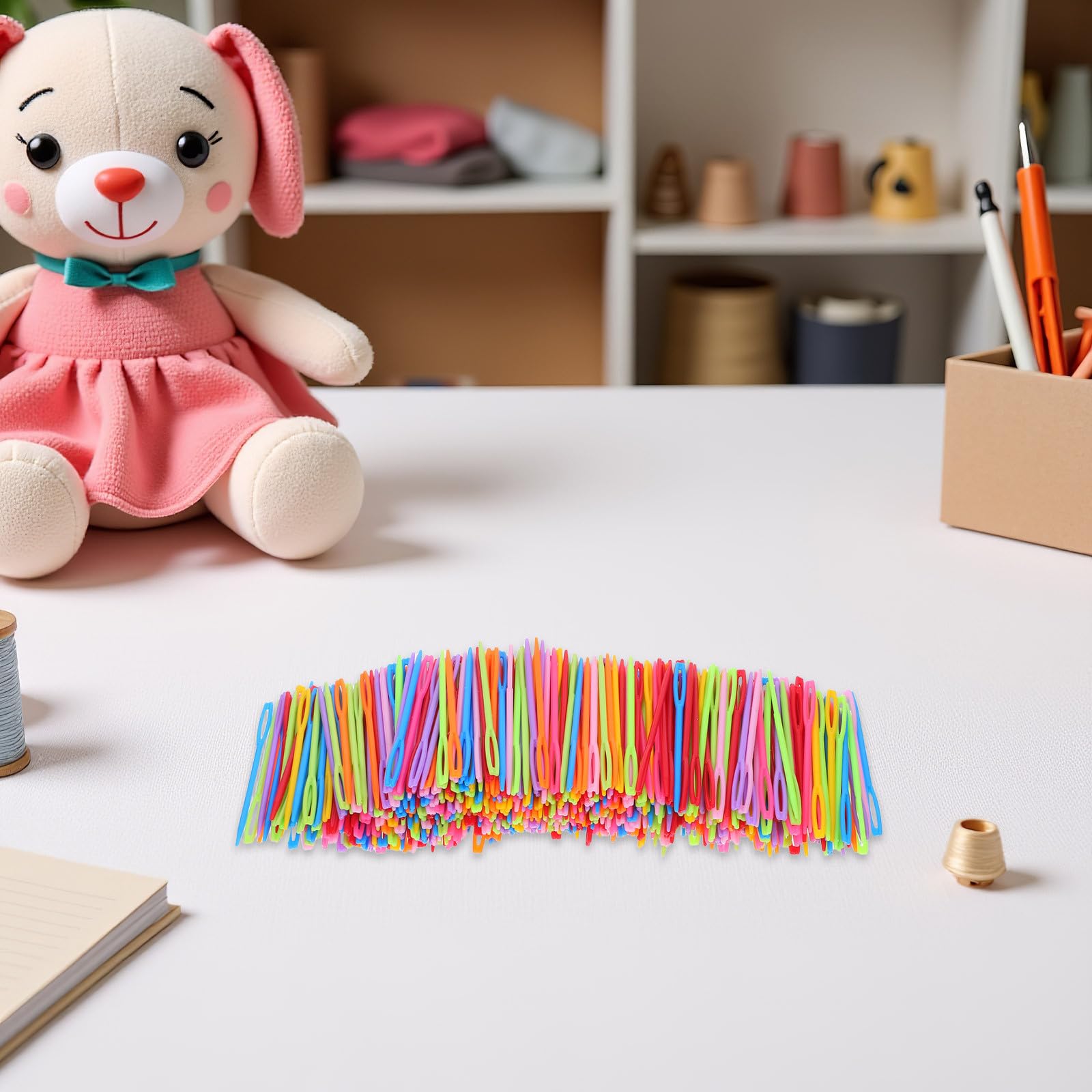 SUPVOX 2000 Agujas de Coser de Plástico de Colores Ojo Grande 7 CM Punta Roma Agujas Laneras para Tejer Zurcir y Bordar Adecuado para Manualidades y Proyectos de Tapicería
