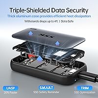 Vista 5 de SSK Disco duro externo SSD de 4 TB – Unidad de estado sólido portátil de hasta 1050 MB/s USB 3.2 Gen2, USB-A y USB-C, 4K ProRes HDR para iPhone