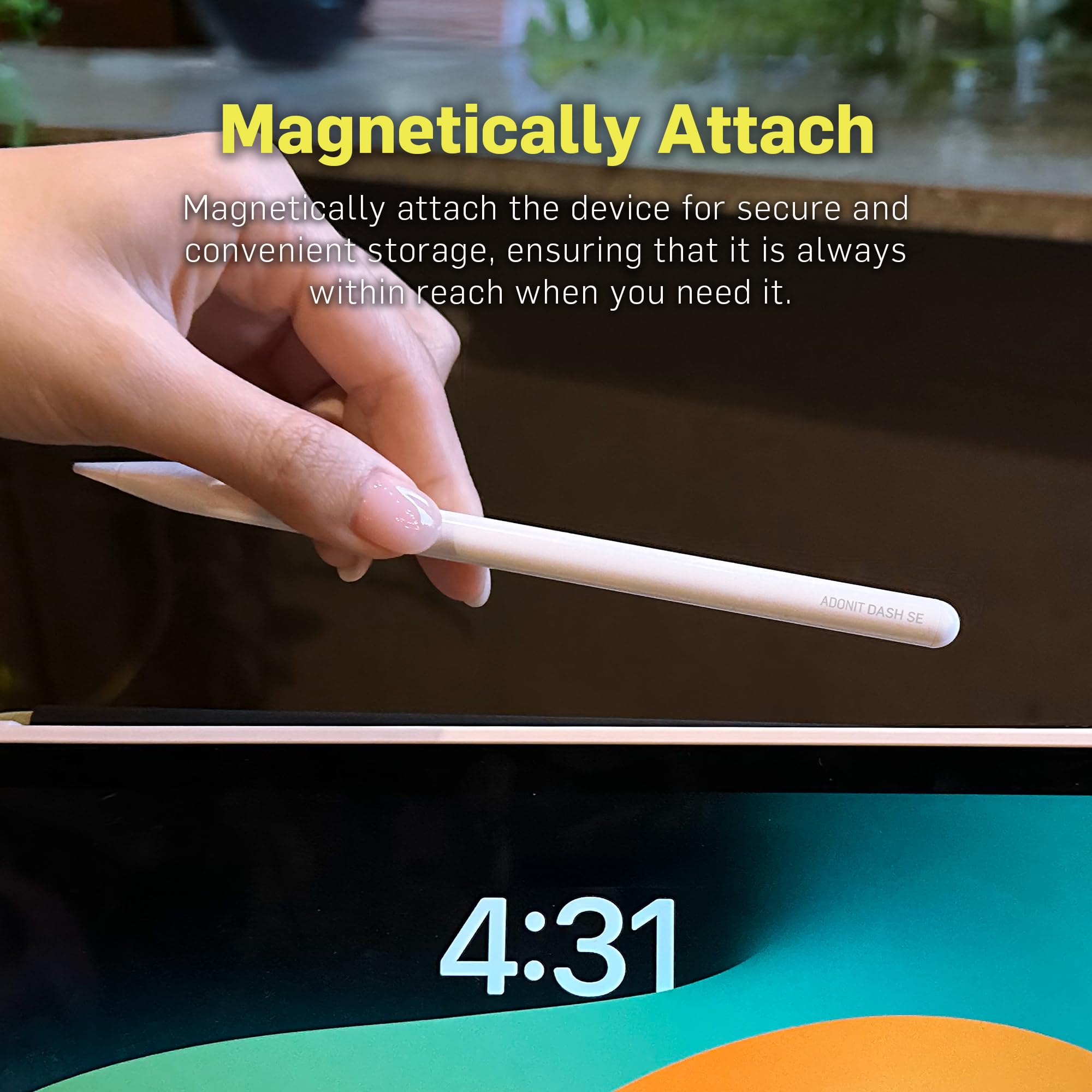 Adonit Dash SE (nero), attacco magnetico e lunga durata della batteria di 10 ore, penna stilo per scrittura/disegno, compatibile con la maggior parte dei dispositivi iOS, iPadOS e Android