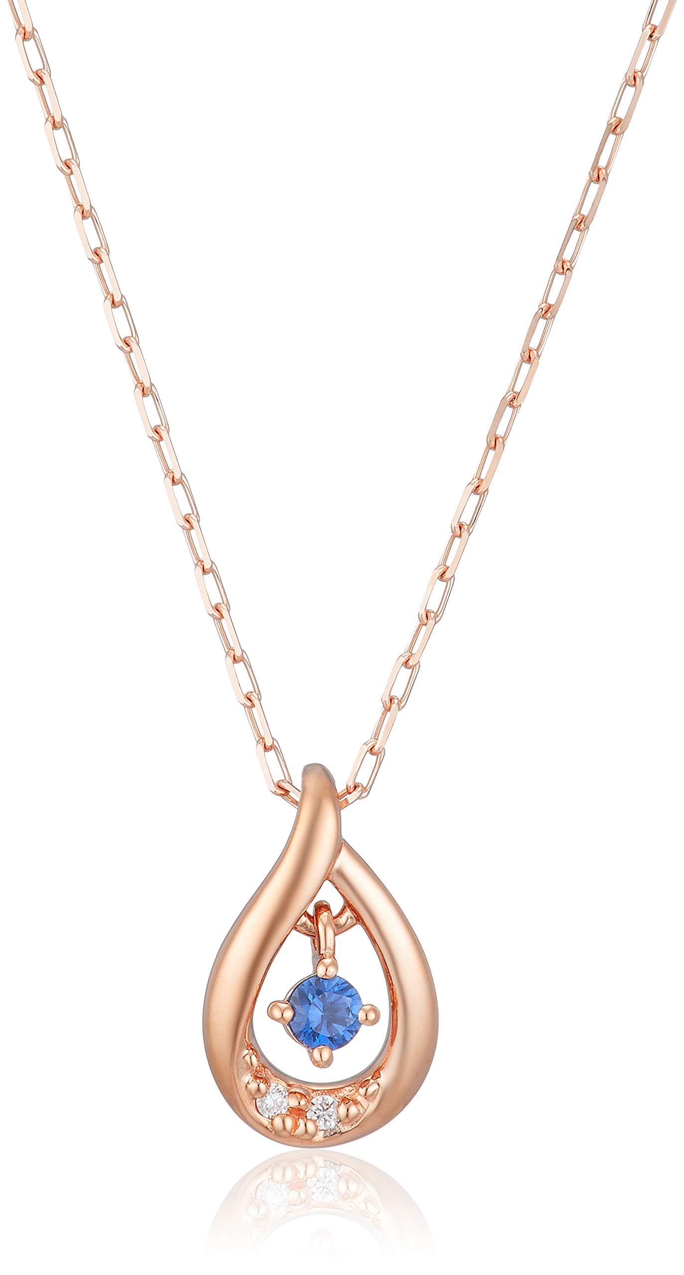 Amazon | [ヨンドシー] 4℃ 【9月誕生石】K10ピンクゴールド ネックレス