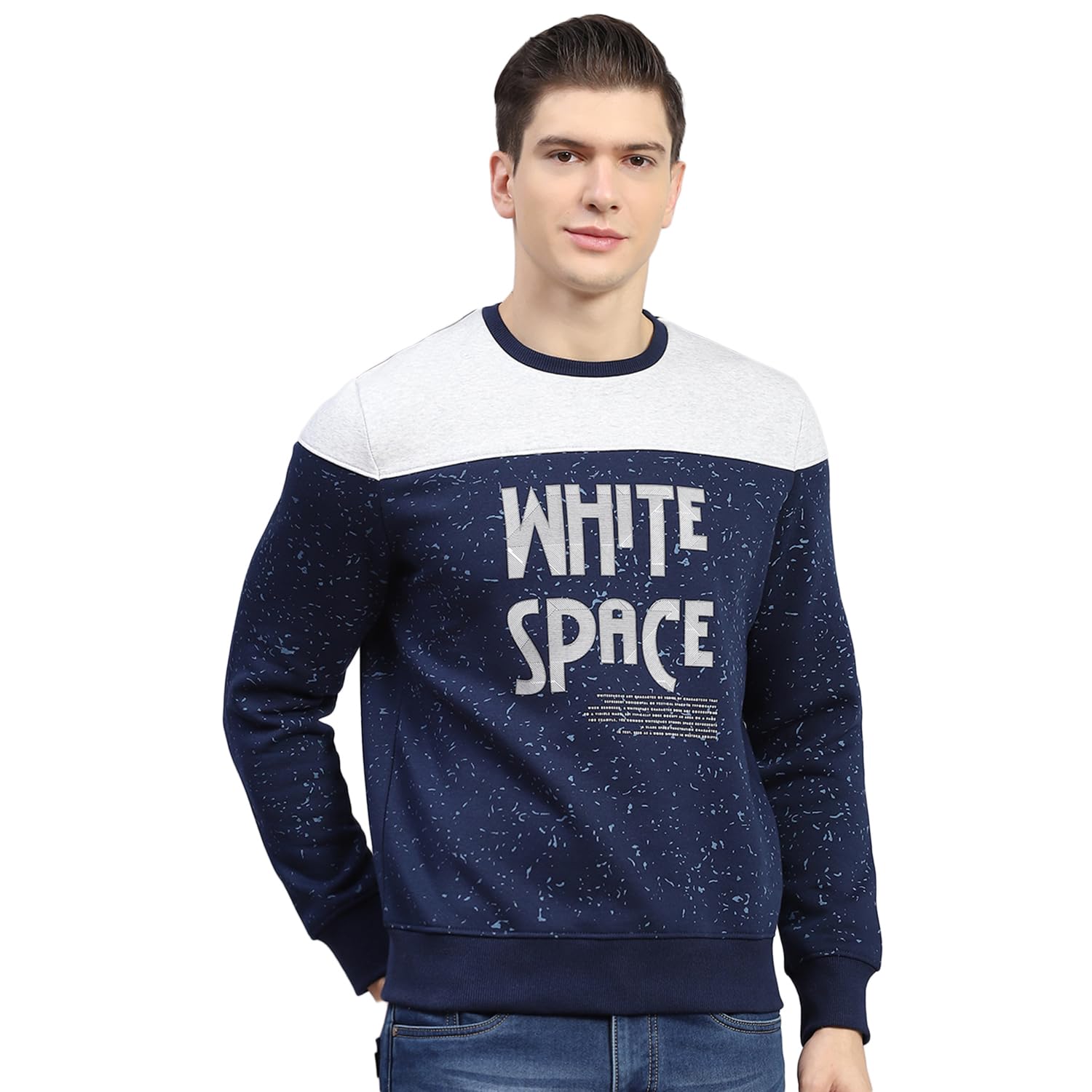 monte carlo Blue Printed Sweatshirt | Stylish Sweatshirt for Men | Soft Comfortable Casual Winter Wear for Men's-picture-28