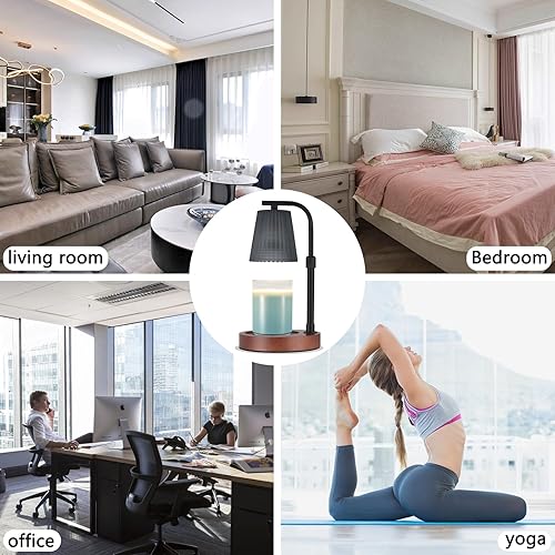 Miniatura 7 de nawaza Lámpara calentadora de cera de velas con 2 bombillas, lámpara de vela de metal regulable para velas perfumadas, derretimiento de velas de