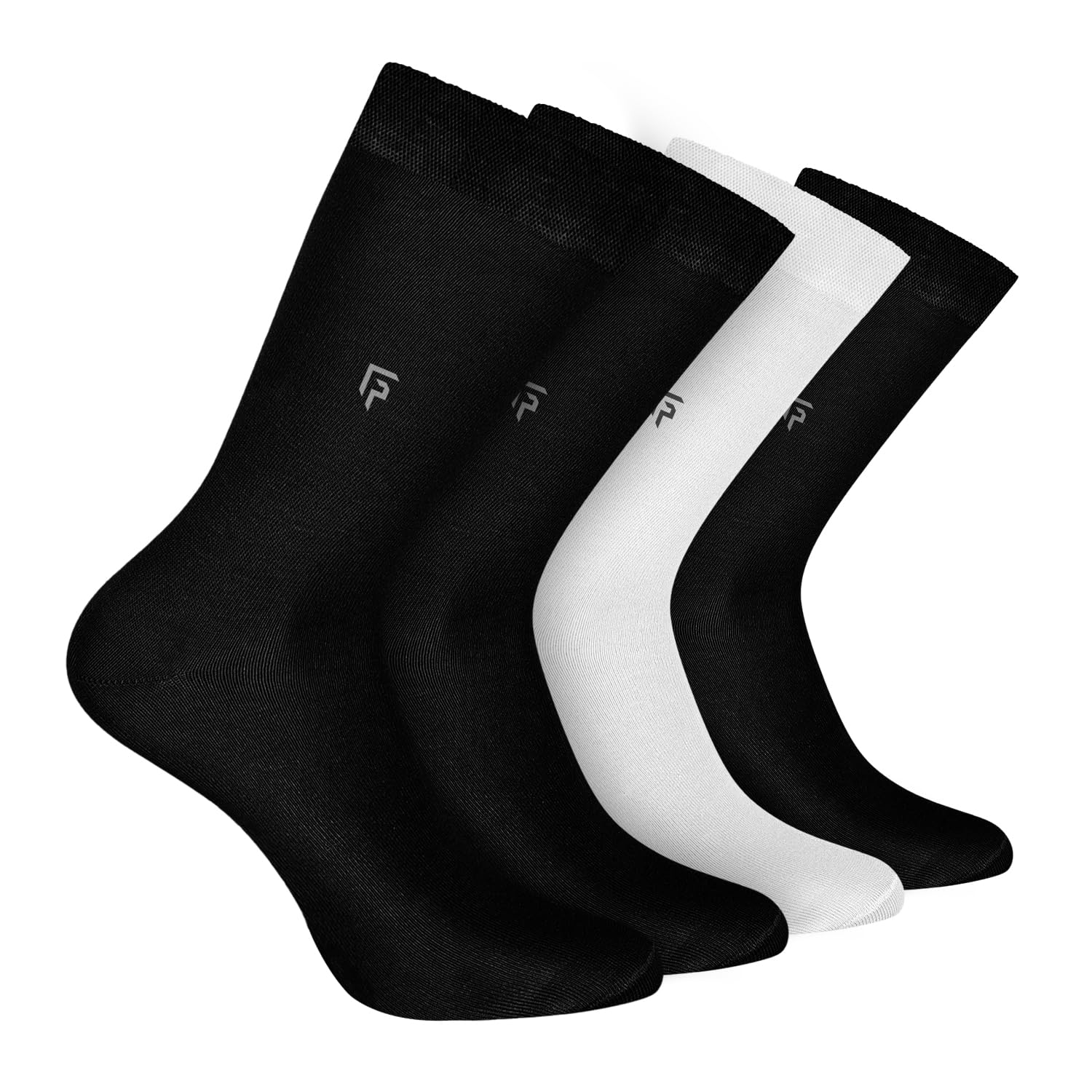 footprints Odourfree Organic Cotton Bamboo Men's Formal Socks Pack of 4 Pairs-picture-33
