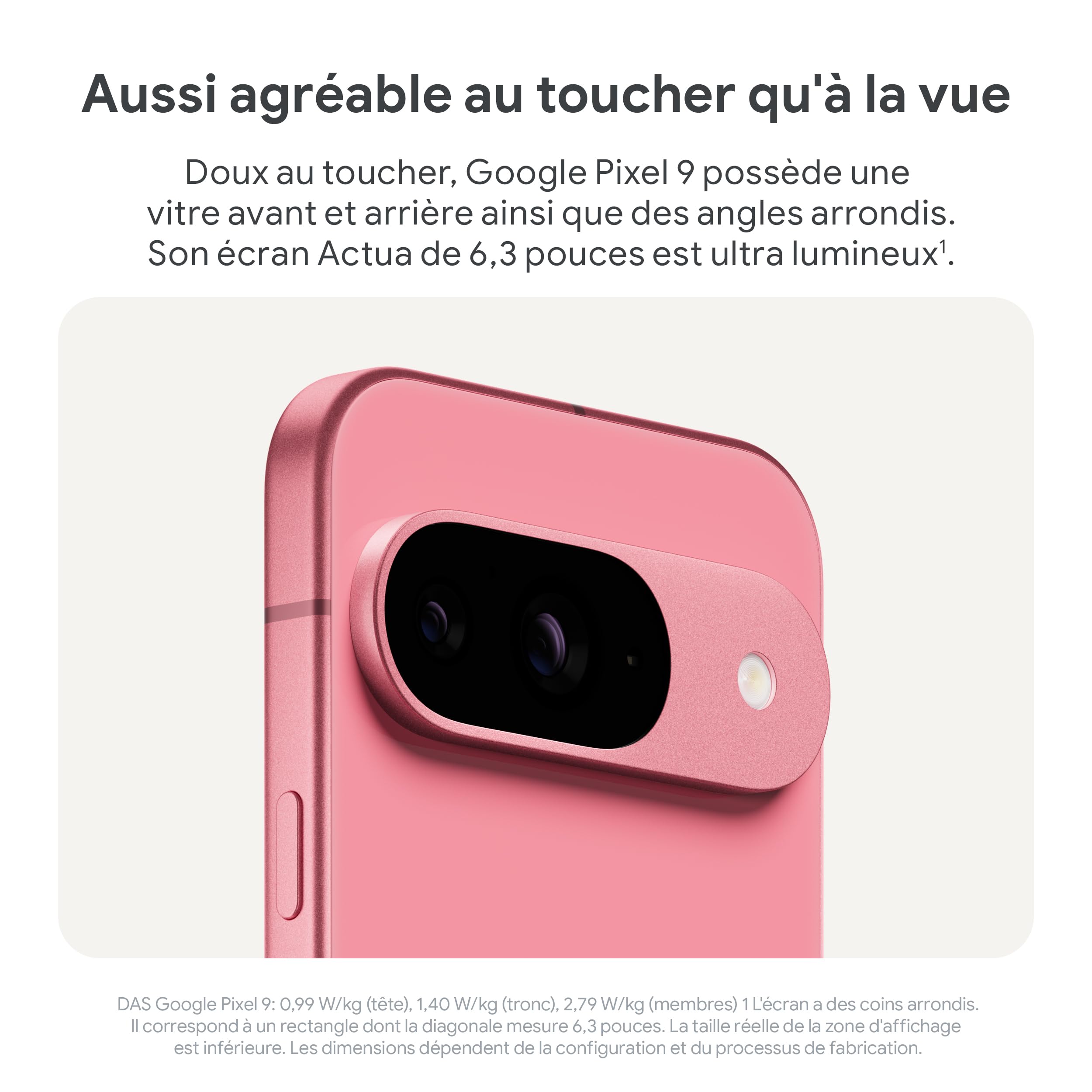 Google Pixel 9 – Smartphone Android débloqué avec Gemini, Appareil Photo avancé, 24 Heures d'autonomie et écran Actua 6,3 Pouces – Rose Pivoine, 128GB