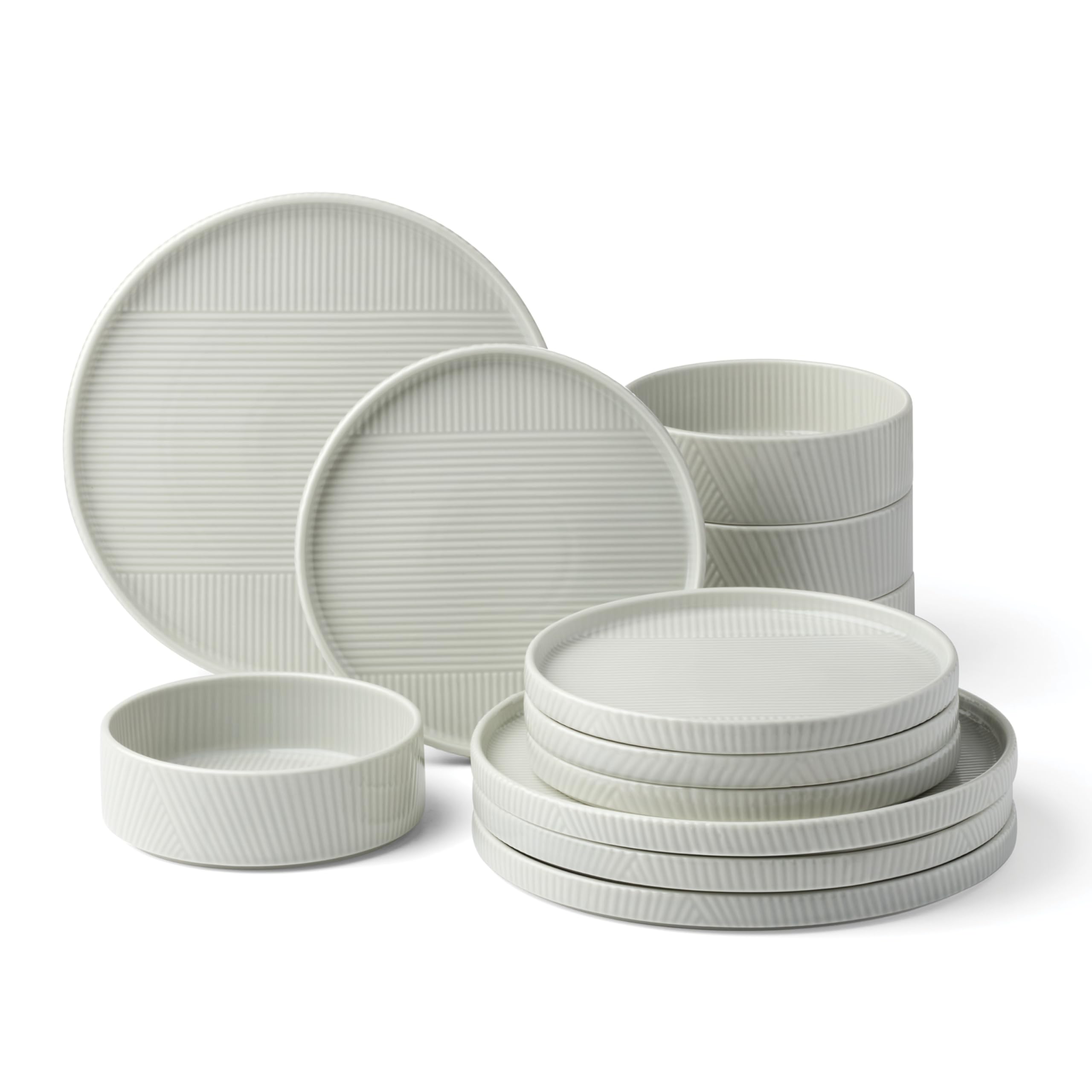 Amazon.com: Lenox 897799 Modulus 12-Piece Dinnerware Set, Vapor