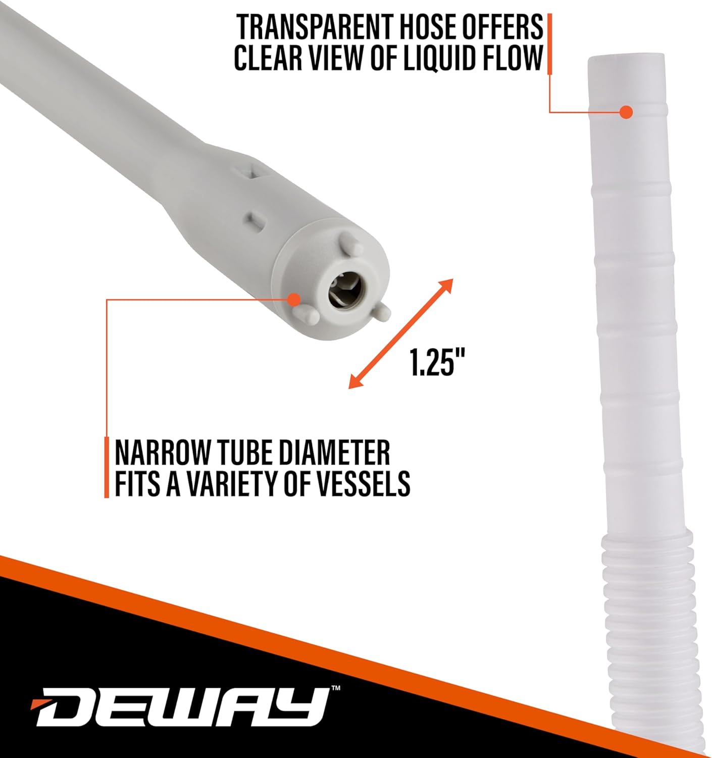 Deway Automatic Fuel Transfer Pump, Powerful AA Battery Powered with USB-C Power Option, 51" Extra Long Hose Fits All Size Cans, Portable Liquid Pump Transfers at 3.8 Gal/Minute - Image 3