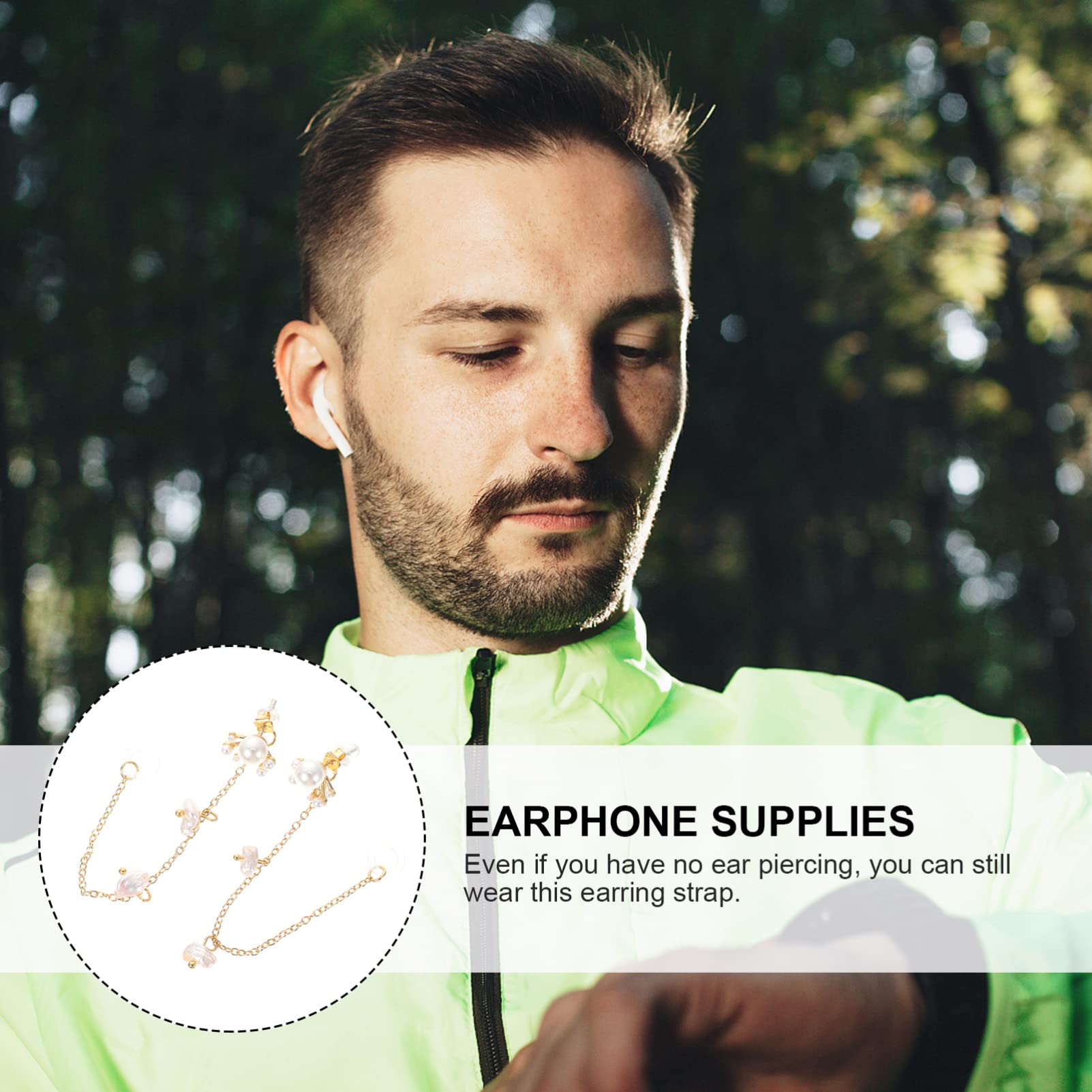 OSALADI 5piezas Cadena Decorativa para Auriculares Inalámbricos Strap Anti-pérdida De Rinestones Compatible Diversos Modelos De Earpiece