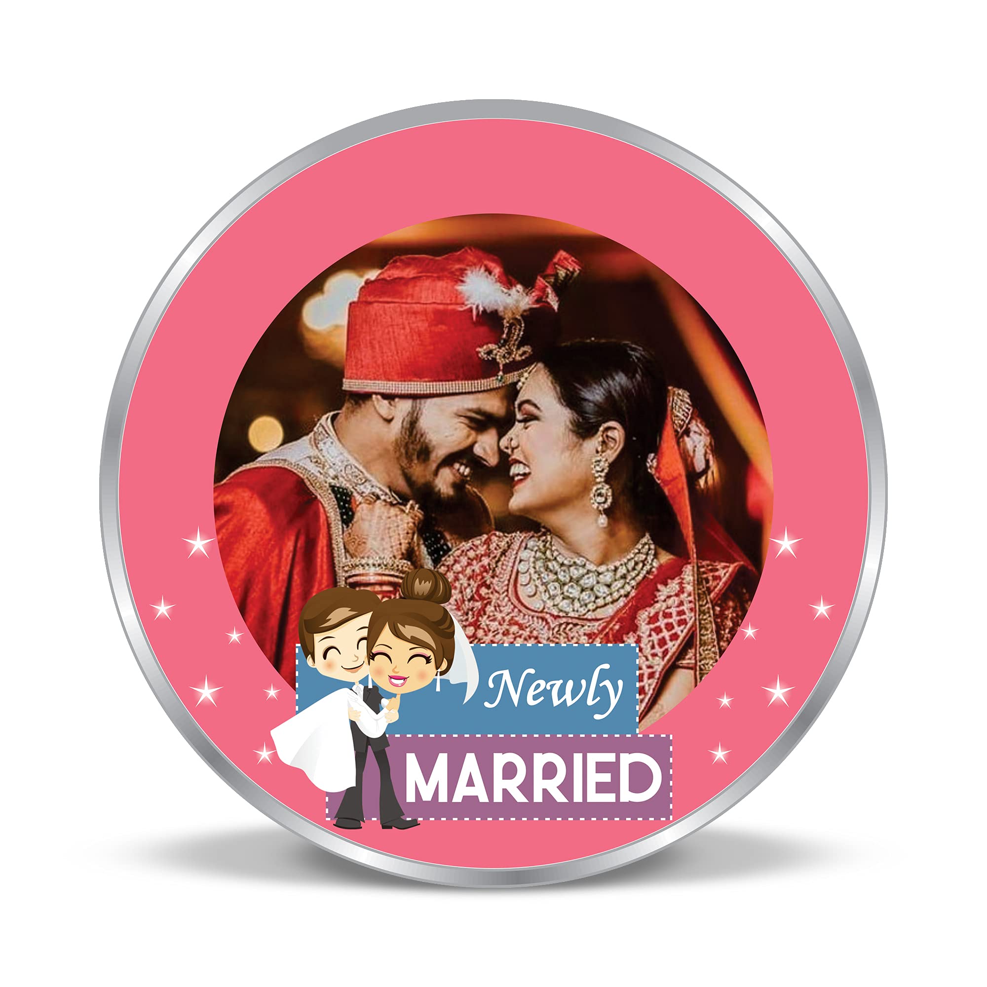 Precious Moments BIS Hallmarked Personalised Newly Married 50gm 999 Pure Silver Coin by ACPL (B09BFLLRBD) Amazon Price History, Amazon Price Tracker
