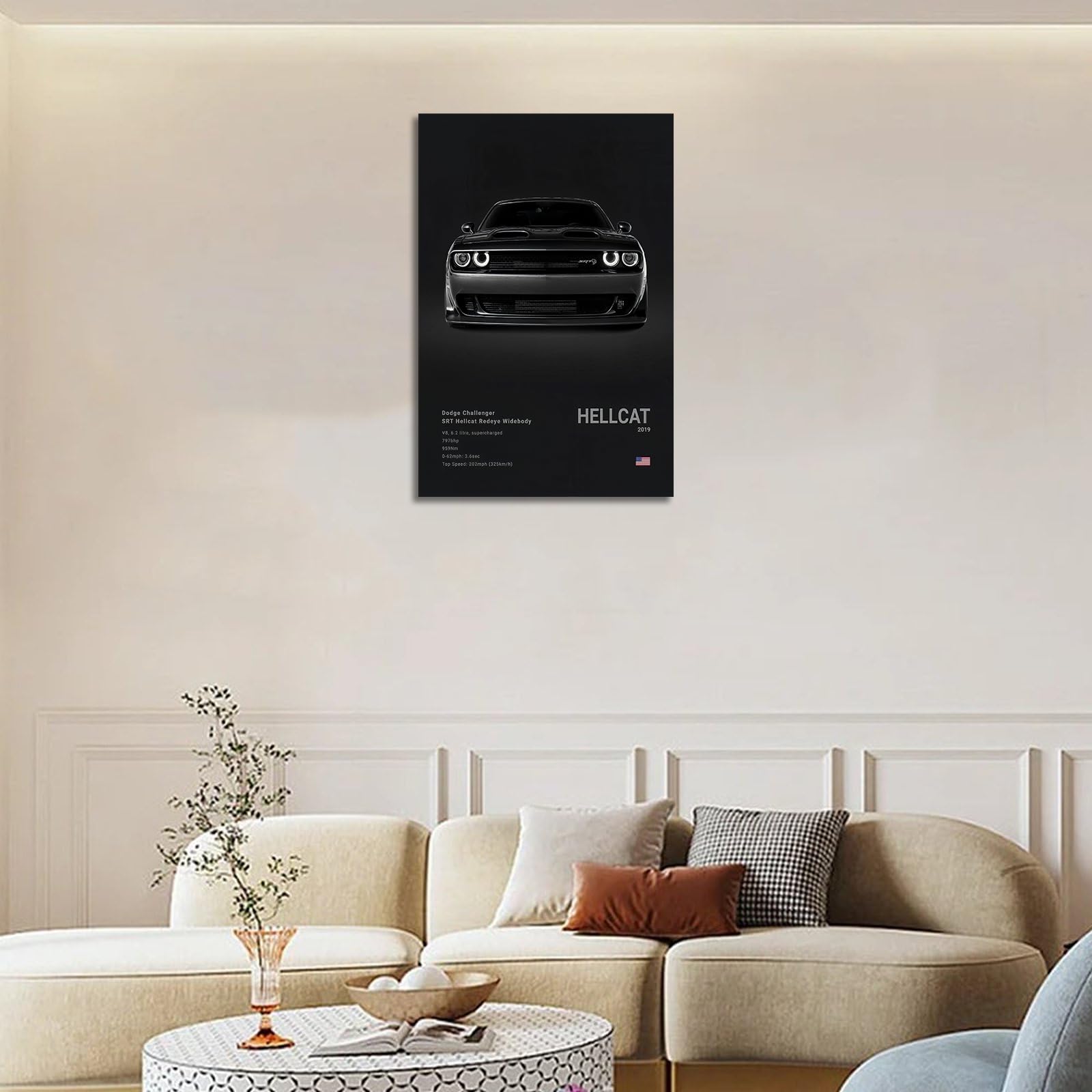 Amazon.com: Supercar Poster Challenger Hellcat Poster Racing Wall