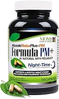 Vista 1 de Fórmula natural de relajación muscular nocturna: más de 1,500 mg de fuerza relajante con glicinato de magnesio para músculos. Sin gluten - 50