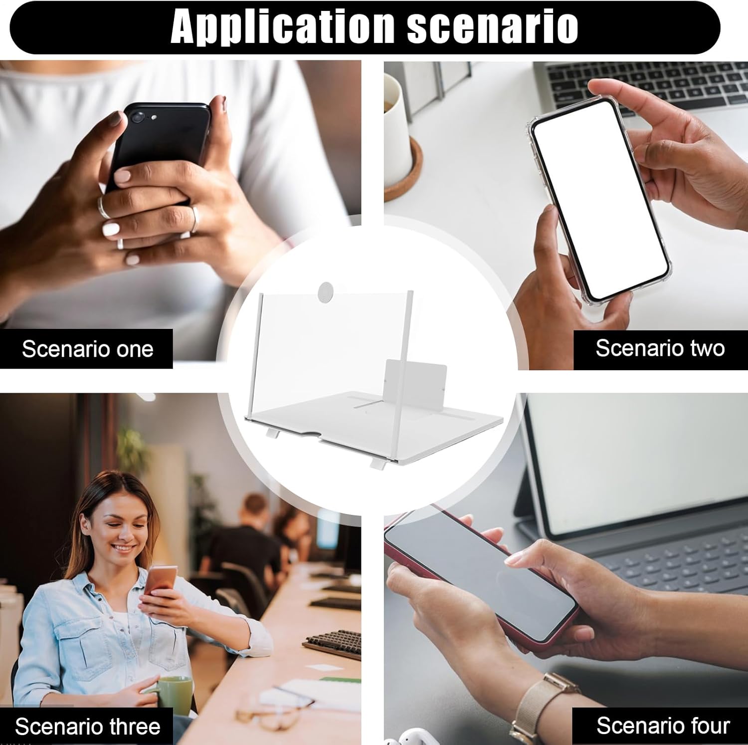 Cell Phone Magnifier - Portable Adjustable Phone Stand Movie Enlarger | Smartphones Supports Magnifier Projector | for Movies Videos Photos Home Travel