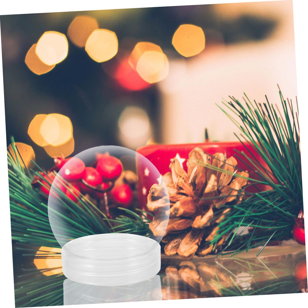 24 Piezas Accesorios para Bolas De Nieve De Plástico Transparente Suministros DIY para Bolas De Agua Vacías Grandes para Manualidades De De Navidad