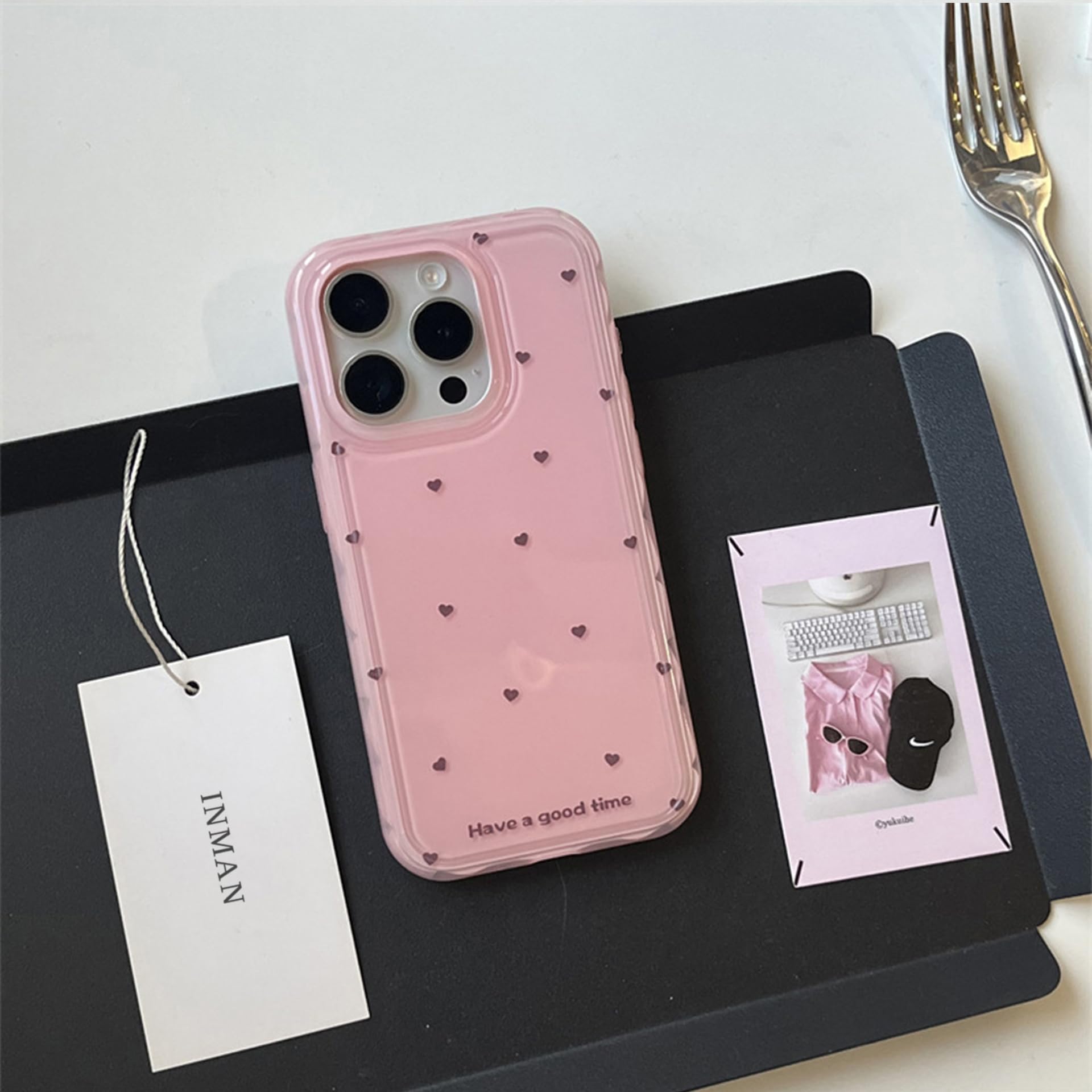 Amazon.co.jp: iphone 15 用 ケース ミニハート ピンク 女子 韓国 